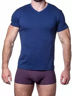 Мужская футболка из чистого хлопка Sergio Dallini DT7514сдтФм Navy/Синий